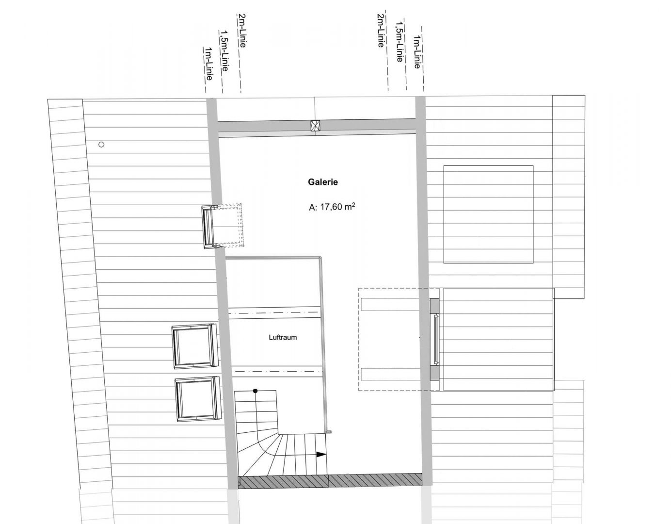 Grundriss WHG West Galerie Ansicht